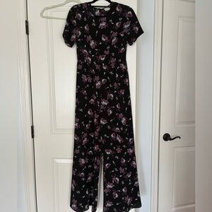Sugarlips Black and Pink Floral Jumpsuit